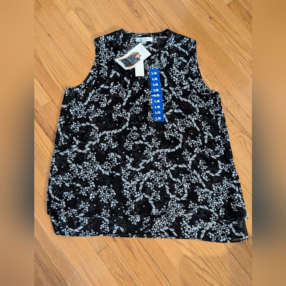 Christina Black and White Boxy Tank Top